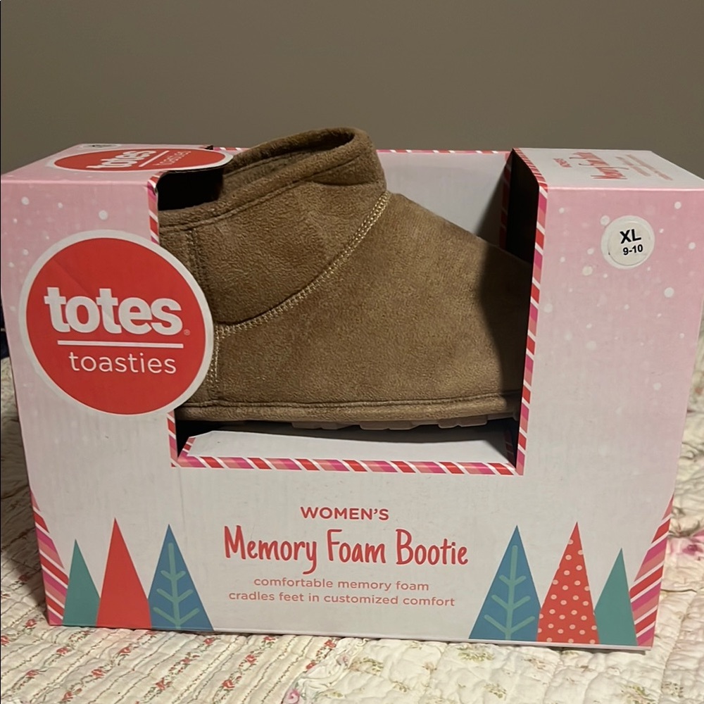 Totes Toasties Brown Memory Foam Bootie